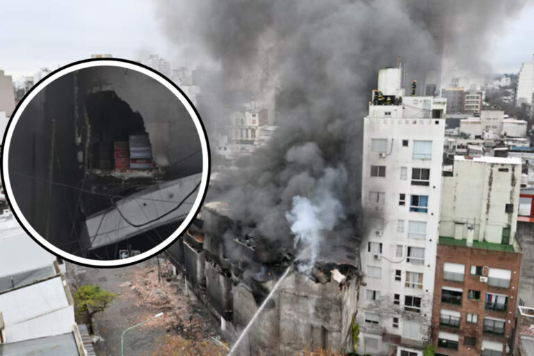 Incendio devastador en La Plata: se derrumbó un depósito de electrodomésticos